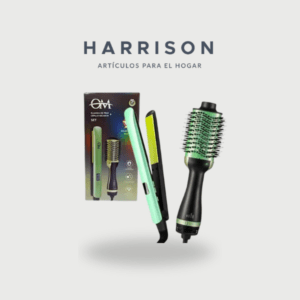 Set OM Plancha de Pelo y Cepillo Secador