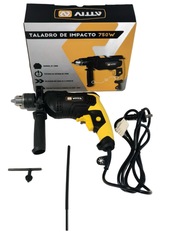Taladro de impacto 750w Vitta 13mm completo Harrison Hogar